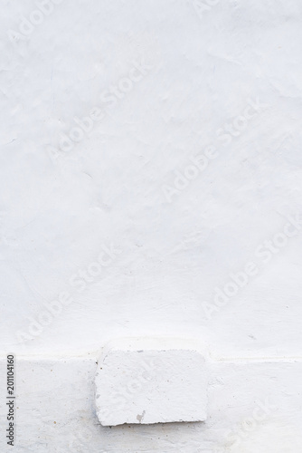 Adobe Whitewashed Wall In Natural White Color Dirty Wooden Base Adobe Whitewashed Wall In Natural White Color Dirty Wooden Base Traces Of Brush