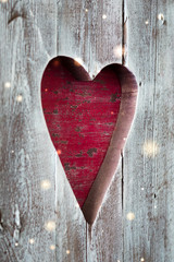 Wall Mural - St. Valentine handmade wooden heart panel