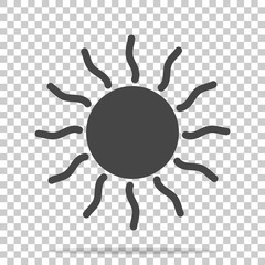 Wall Mural - Vector icon sun on transparent background
