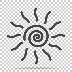 Wall Mural - Vector icon sun on transparent background