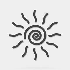 Wall Mural - Vector icon sun on transparent background