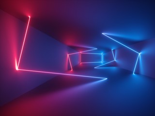 3d render, glowing lines, neon lights, virtual reality, abstract psychedelic background, ultraviolet