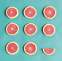 Wall Mural - Aerial view of colorful citrus slices