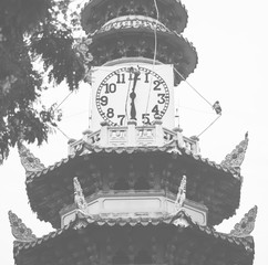 Wall Mural - The clock tower at Lumphini Park in Bangkok