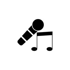 Poster - microphone and musical note icon. Element of theater and art illustration. Premium quality graphic design icon. Signs and symbols collection icon for websites, web design