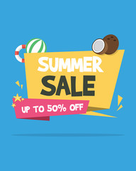 Wall Mural - Summer sale background with family