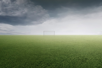 Canvas Print - Green soccer field