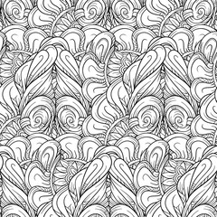  Black and white abstract seamless pattern.