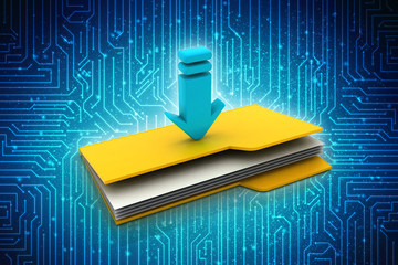 Poster - 3d rendering folder with arrow
