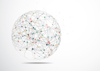 Global network connection. World map point and line composition concept of global business. Vector Illustration