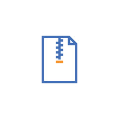 Poster - Zip Document paper outline icon. isolated note paper icon in thin line style for graphic and web design. Simple flat symbol Pixel Perfect vector Illustration.