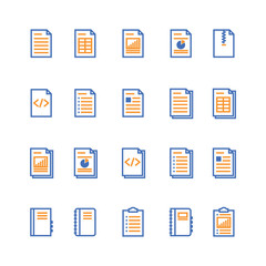 Poster - Document and notebook outline icon. isolated checklist paper icon in thin line style for graphic and web design. Simple flat symbol Pixel Perfect vector Illustration.