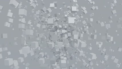 Poster - Abstract 3d rendering of geometric shapes. Computer generated animation. Modern background with cubes. Motion design for poster, cover, branding, banner, placard. 4k UHD