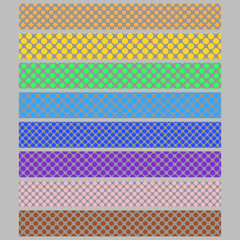 Poster - Colored polka dot pattern background web banner template set - seamless abstract horizontal vector graphic designs