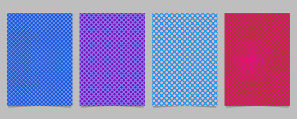 Poster - Retro abstract polka dot brochure cover template set - vector stationery background designs with circle pattern