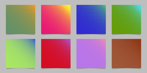Poster - Geometric abstract halftone circle pattern background set - vector brochure design collection with dots in varying sizes