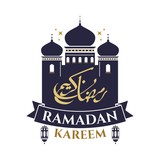Fototapeta  - Ramadan Kareem badge or logo or emblem. Ramadan greeting badge. Ramadhan Logo.