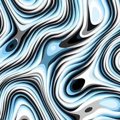 Poster - Abstract vector pattern. Curved wavy psychedelic irregular lines. Pattern based on fractal image.