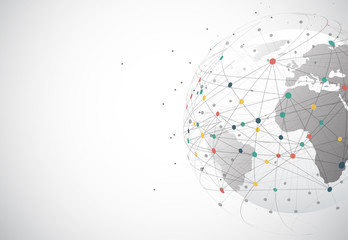 global network connection. world map point and line composition concept of global business. vector i
