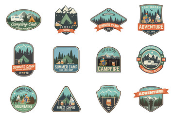 Wall Mural - summer camp. vector illustration. concept for shirt or logo, print, stamp or tee.