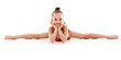 girl gymnast doing sports in rhythmic gymnastics on white background