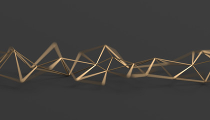 Poster - Abstract 3d rendering of triangulated surface. Modern background. Futuristic polygonal shape. Low poly minimalistic design for poster, cover, branding, banner, placard.