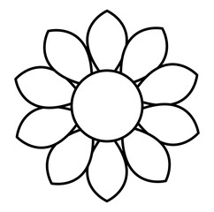 beautiful flower drawing monochrome vector illustration design