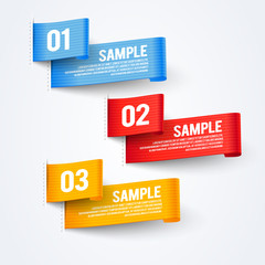 Poster - vector illustration abstract 3d paper infographics flag banner set