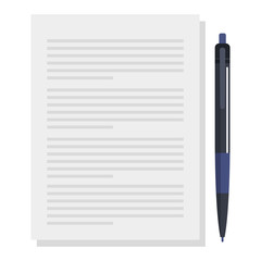 Wall Mural - paper document with pen vector illustration design