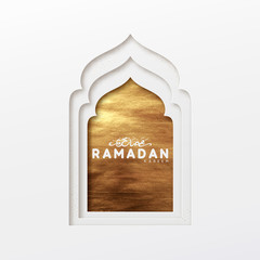 Wall Mural - Arabic window design. Ramadan Kareem greeting card.