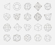 abstract geometry shapes vector outline set