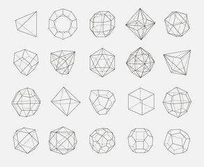 abstract geometry shapes vector outline set