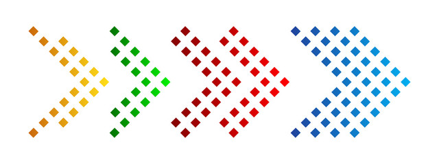 Wall Mural - set of arrows with halftone effect. vector illustration