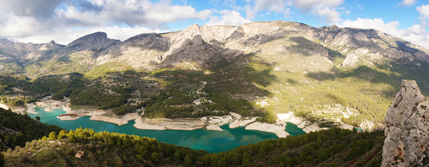 lake in Guadalest, panorama view -  Alicante, Spain. Guadalest