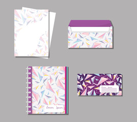 Poster - Memphis notebooks and envelopes mock up