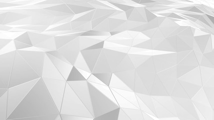 3D rendering abstract polygonal space low poly with connecting surface. Futuristic HUD background