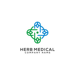 herbal medical logo template