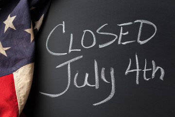 Sticker - Closed July 4th Sign