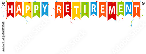 Cuadros en Lienzo Happy Retirement Banner - Vector Illustration - Isolated On White Background