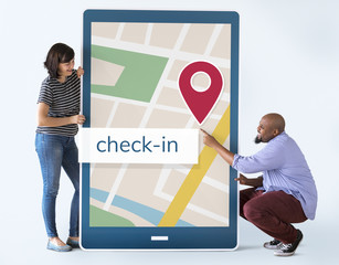Poster - GPS navigation map on digital device