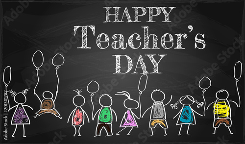 Illustration Of Kids Celebrating Teachers Day Banner Or Poster