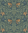 Floral vintage seamless pattern for retro wallpapers. Enchanted Vintage Flowers. Arts and Crafts movement inspired.