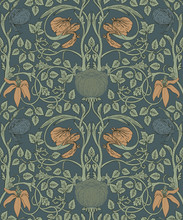 Floral Vintage Seamless Pattern For Retro Wallpapers. Enchanted Vintage Flowers. Arts And Crafts Movement Inspired.