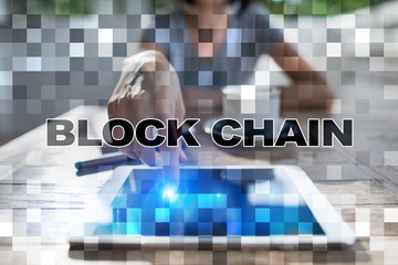 blockchain technology concept. internet money transfer. cryptocurrency.