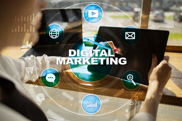 DIgital marketing technology concept. Internet. Online. Search Engine Optimisation. SEO. SMM. Advertising.