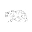 © lisalin_art - Geometric low-poly bear banner. Abstract outline polygonal animal. Isolated triangle bear on white background.