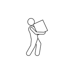 Poster - a man carries a box icon. Element of man carries a box illustration. Premium quality graphic design icon. Signs and symbols collection icon for websites