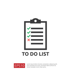 Poster - To do list or planning icon in flat style. vector illustration concept of checklist paper sheet reminder with check marks.