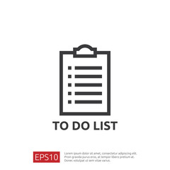 Poster - To do list or planning icon in flat style. vector illustration concept of checklist paper sheet reminder with check marks.