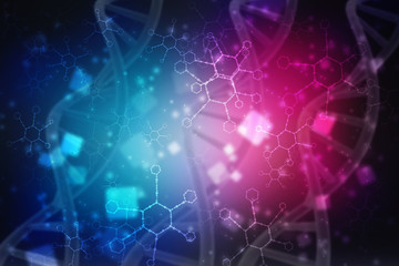 3d render of dna structure, abstract background